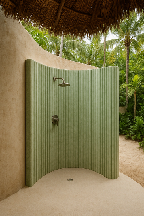 Eva Verde Fluted Marble Mosaic